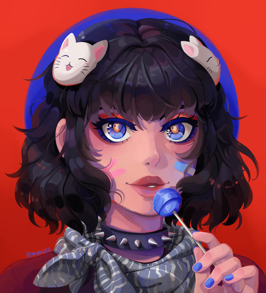 Jul. 2020. A portrait I made while participating in a "Draw This in Your Style" challenge hosted by @eunivrz on Instagram.