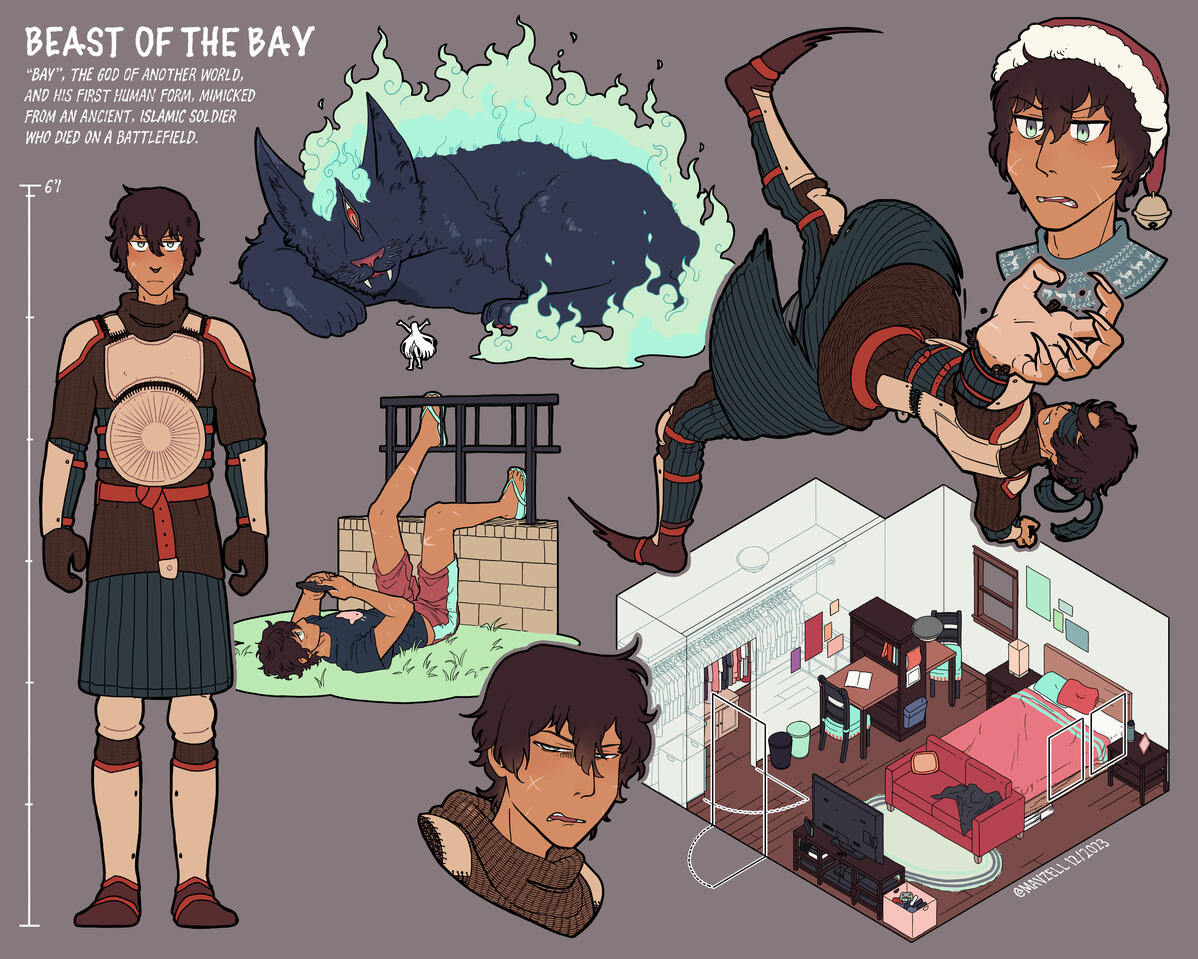 Dec. 2023. Visual development for an original character (from my one of my stories, Little Dawn).
