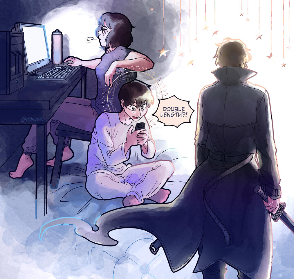 Feb. 2024. Fan art I made to celebrate the birthday of one of my favorite characters: Kim Dokja of Omniscient Reader's Viewpoint.