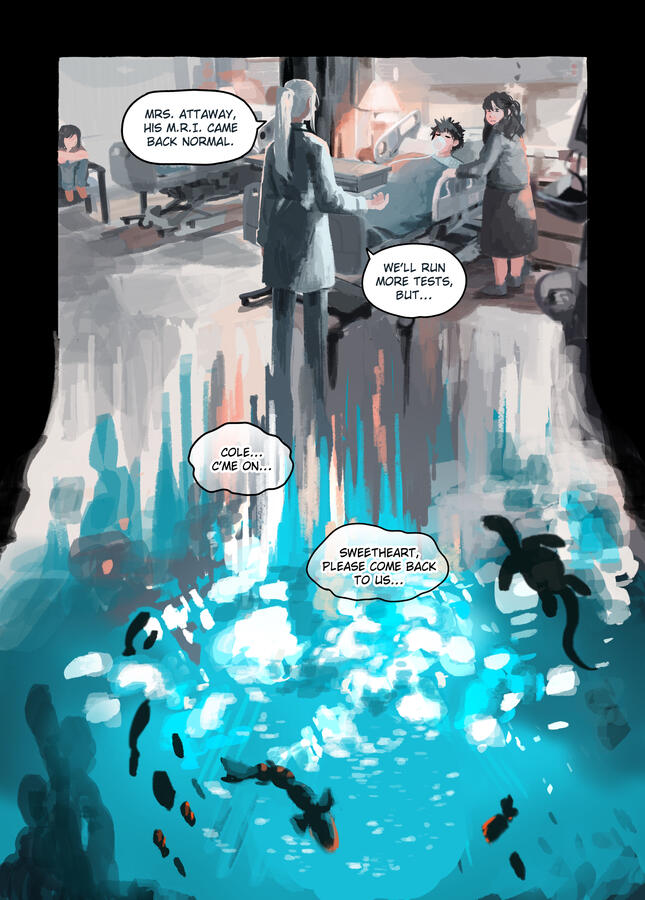 2024. A reimagining of the first page of one of the first comics I did, Dream Driver, back in 2019.